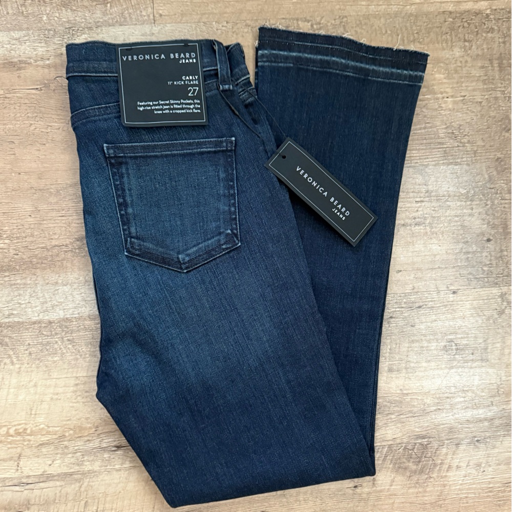 Veronica Beard Carly Kick Flare Jean Midnight Size 27 NWT
